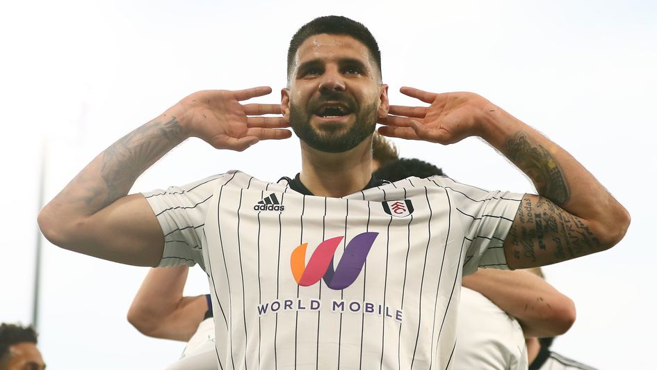 Aleksandar Mitrovic celebrates for Fulham