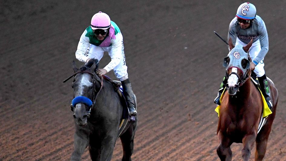 Arrogate (left) and California Chrome fought out a spectacular finish in 2016