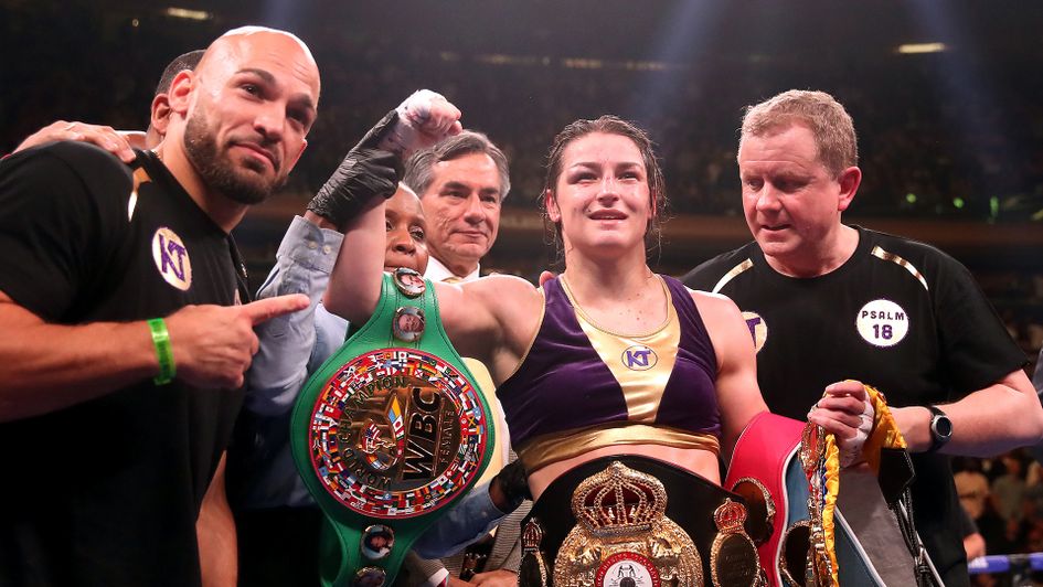 Katie Taylor celebrates her triumph