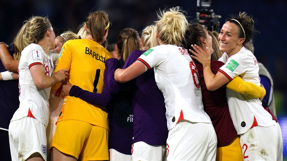 England celebrate reaching the World Cup semi-final