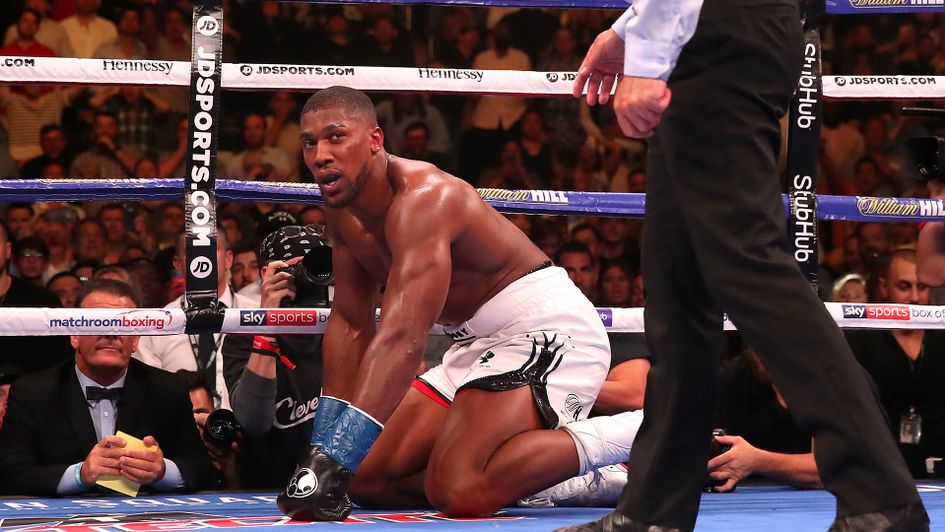 Anthony Joshua was knocked down four times during his defeat