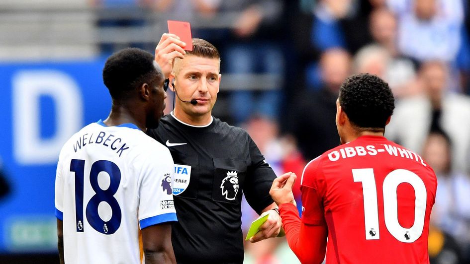 Robert Jones sending Morgan Gibbs-White off