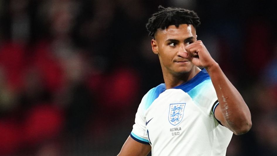 Ollie Watkins celebrates his goal for England against Australia