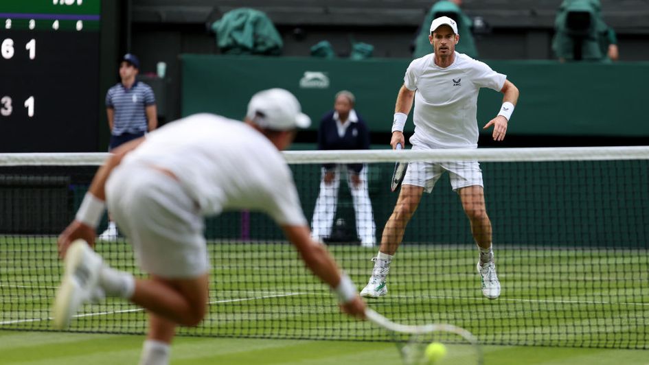 Andy Murray on his way to a 3-1 victory