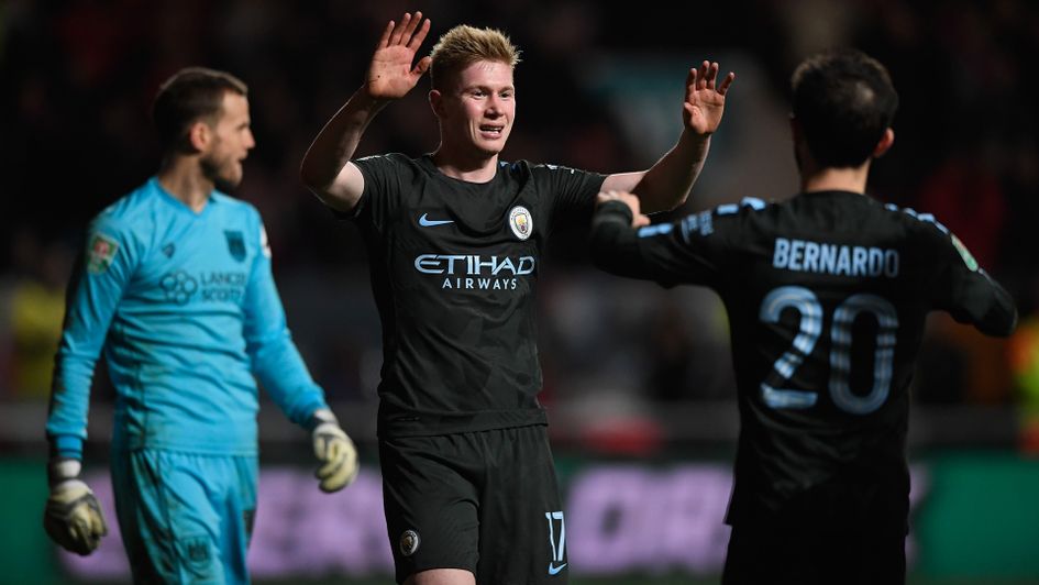 Kevin de Bruyne and Manchester City celebrate