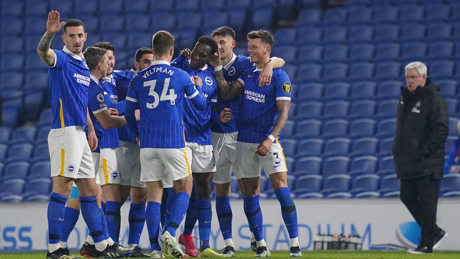 Steve Bruce (right) is under pressure following Brighton's convincing win