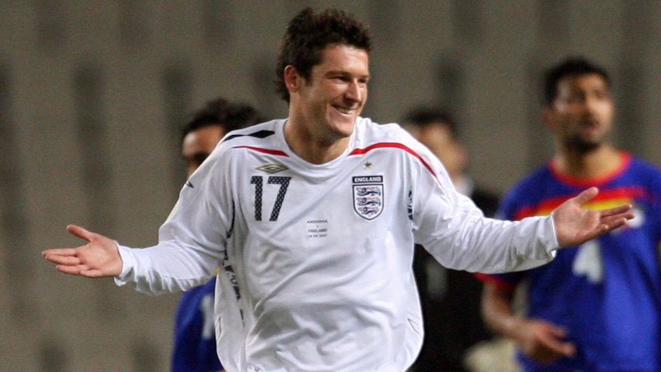 David Nugent reacts after his goal