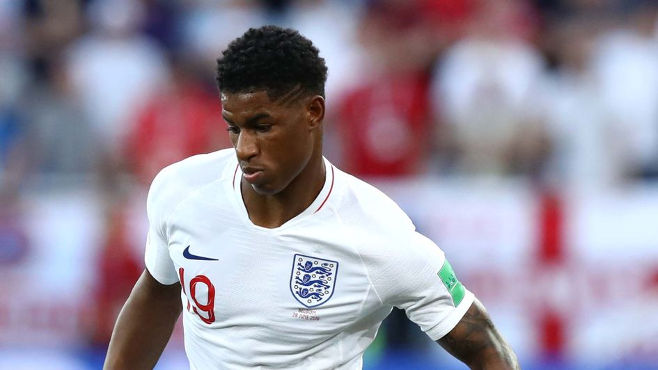 Marcus Rashford in action for England at the World Cup