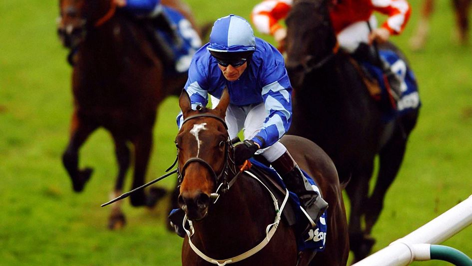 Shamardal and Kevin Darley winning the Darley Dewhurst Stakes at Newmarket