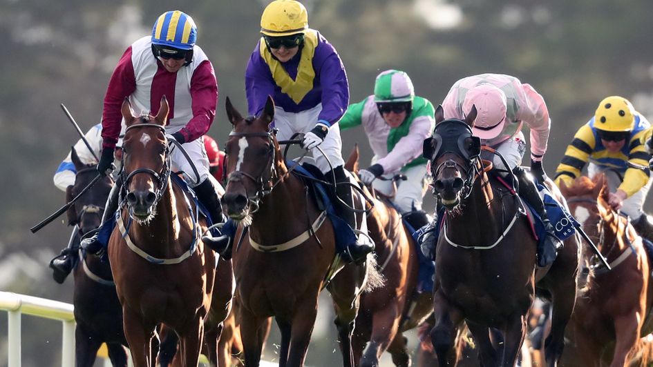 Lagostovegas (left) was third after hitting the front two furlongs out at Galway