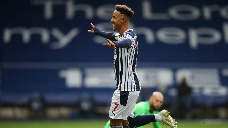 Callum Robinon celebrates his goal against Chelsea