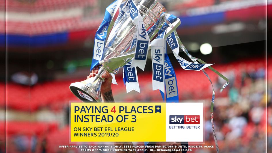 Sky Bet will be be paying 4 places instead of 3 on all EFL League winners for the 2019/20 season