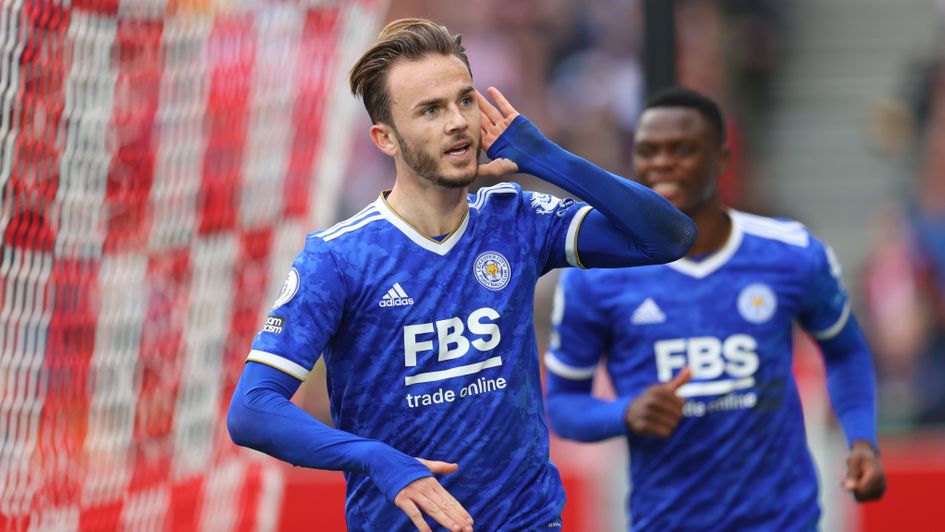 James Maddison celebrates against Brentford