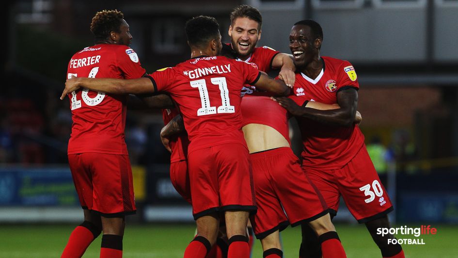 Celebrations for Walsall at AFC Wimbledon