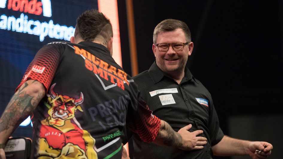 James Wade and Michael Smith (Picture: Lawrence Lustig/PDC)