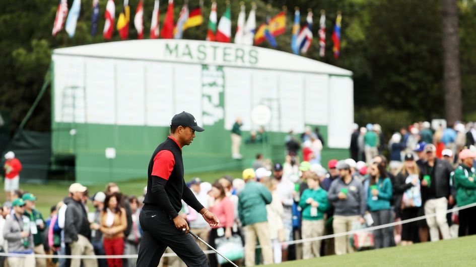 Tiger Woods in action at Augusta National