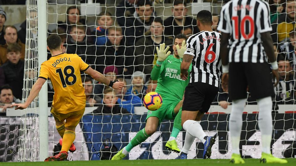 Diogo Jota scores against Newcastle