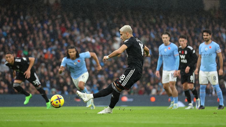 Andreas Pereira scores against Manchester City