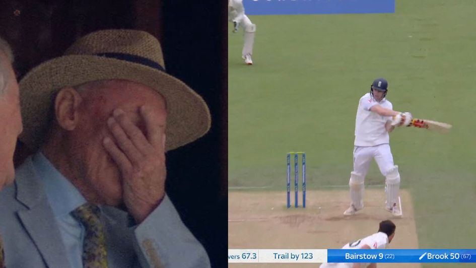 Sir Geoffrey Boycott's reaction said it all as Harry Brook was dismissed