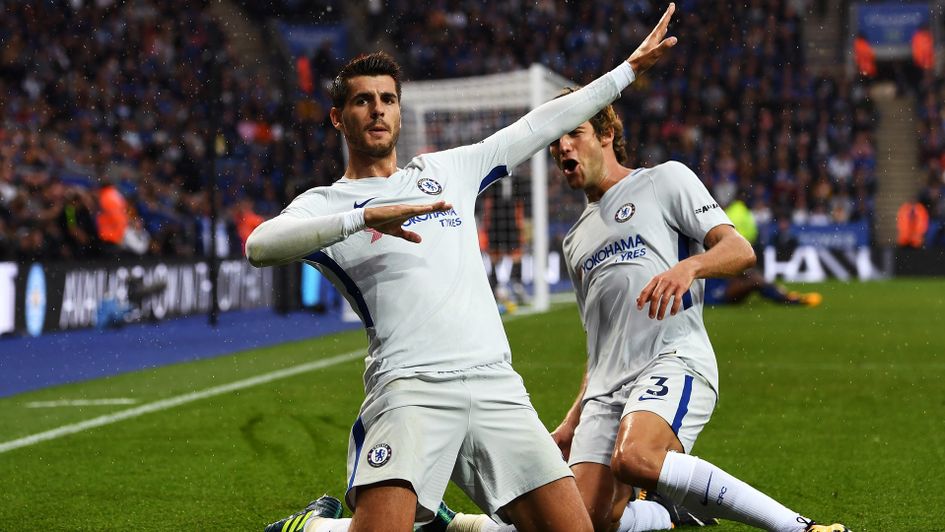 Alvaro Morata celebrates