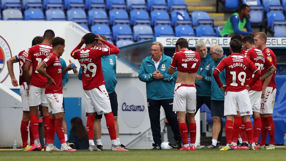 Neil Warnock: Middlesbrough boss dishes out instructions to his players during the victory over Reading