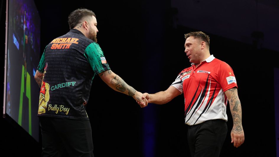 Michael Smith and Gerwyn Price (Picture: Kieran Cleeves/PDC)