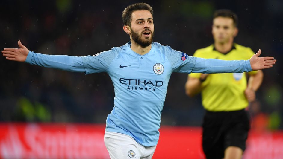 Manchester City's Bernardo Silva celebrates his goal in the Champions League