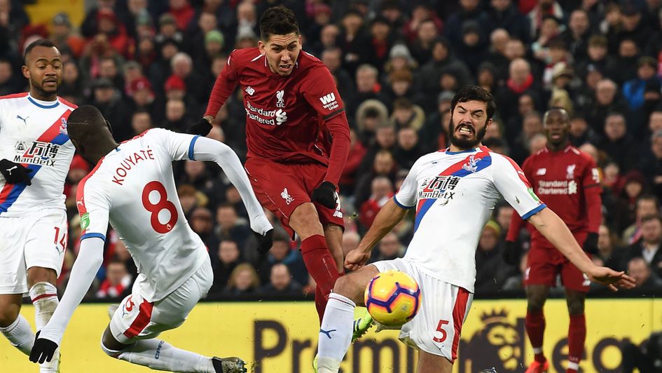 Roberto Firmino fires Liverpool ahead against Crystal Palace