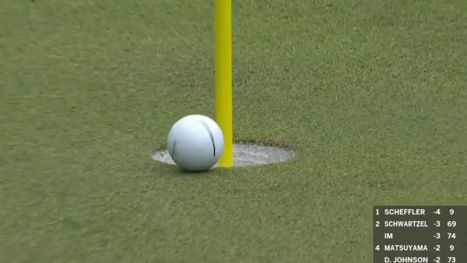 Stewart Cink's tee shot at the 16th found the hole