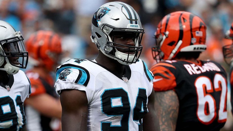 British defensive end Efe Obada plays for the Carolina Panthers in the NFL