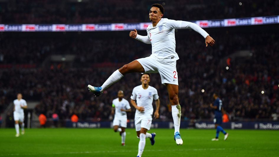 England's Trent Alexander-Arnold of England celebrates