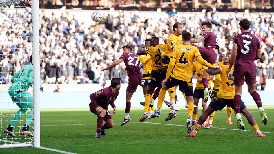 John Stones scores Manchester City's winner against Wolves