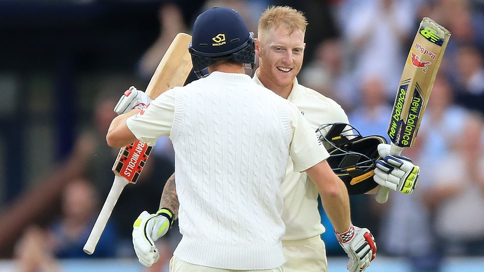 Ben Stokes celebrates his century