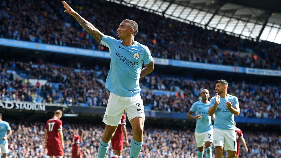 Gabriel Jesus celebrates his goal