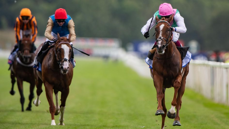 Item is in control of the Sky Bet York Stakes