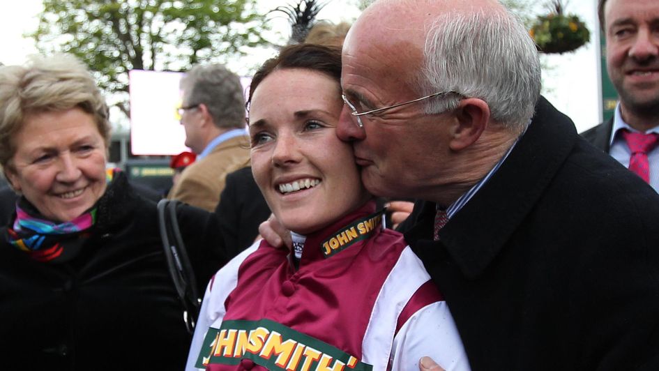 Jockey Katie Walsh, pictured with her father, Ted