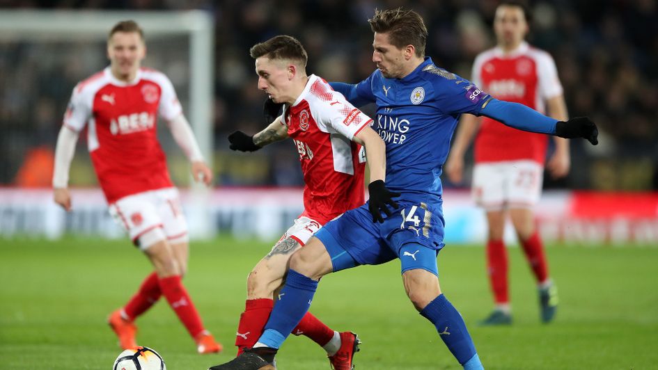 Ashley Hunter in FA Cup action for Fleetwood