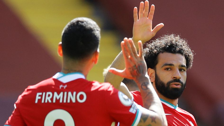 Mohamed Salah celebrates his goal against Newcastle