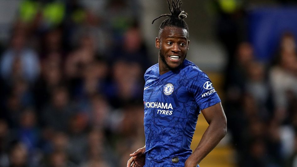 Michy Batshuayi: Belgian celebrates a goal for Chelsea's U23s in the Premier League 2 match with Liverpool