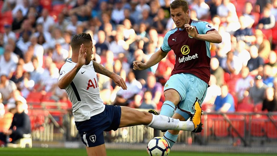 Chris Wood scores Burnley's equaliser against Tottenham