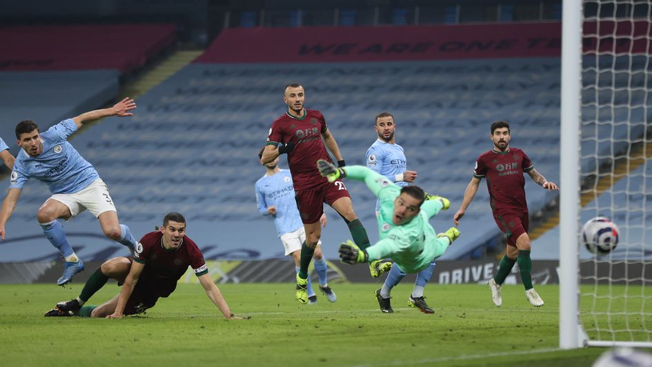 Conor Coady scores against Manchester City