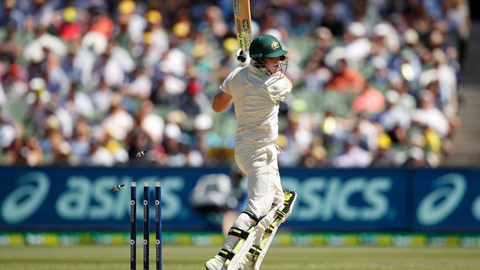 Steve Smith is bowled by Tom Curran