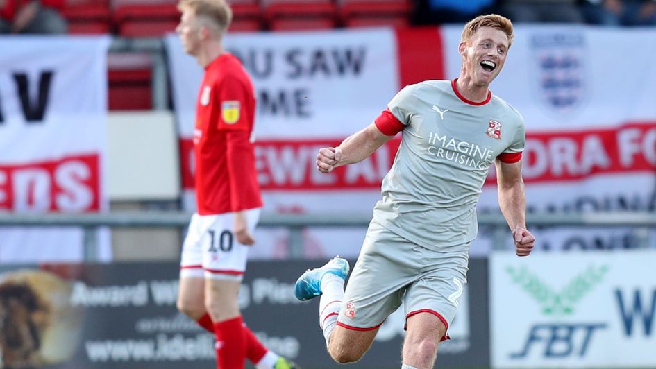 Eoin Doyle celebrates his goal against Crewe