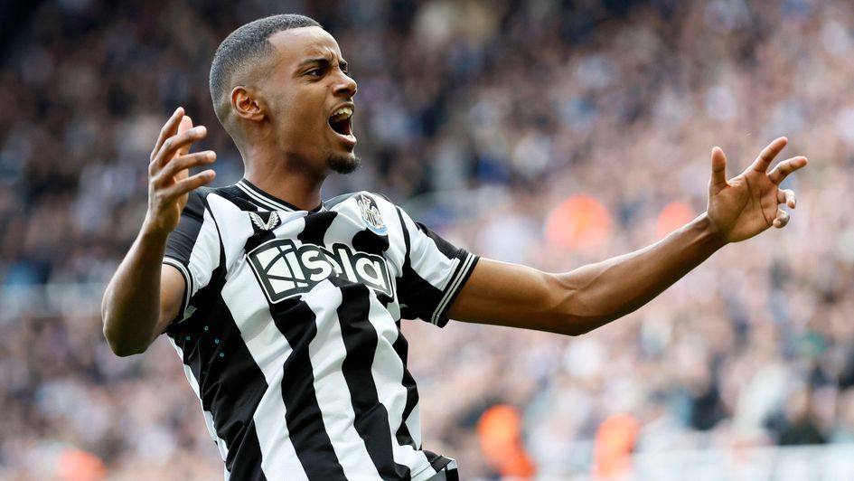 Alexander Isak celebrates a goal for Newcastle