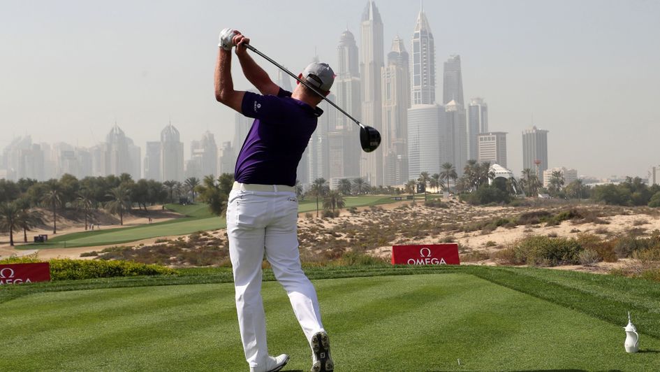 Jamie Donaldson in action at the Omega Dubai Desert Classic