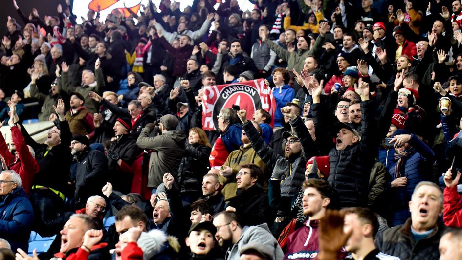 Charlton fans celebrate