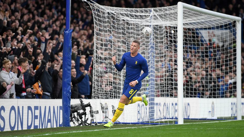 Ross Barkley celebrates his goal against Nottingham Forest