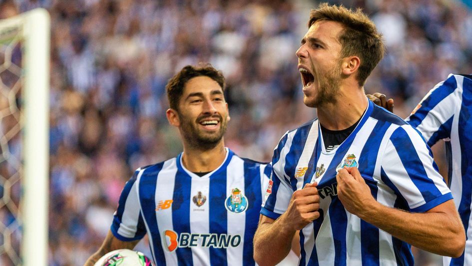 Nico Gonzalez celebrates a goal for Porto