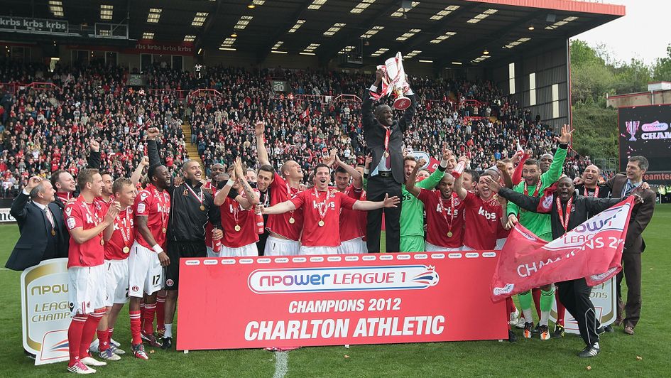 Chris Powell and Charlton celebrate winning League One in 2012