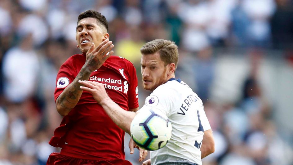 Roberto Firmino takes a finger in the eye against Tottenham